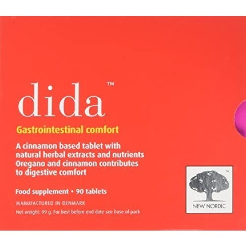 New Nordic Dida Bloating Relief Natural Anti Bloating Tablets 90 Pack - Gluten and Dairy Free Vegan Supplements