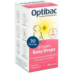 Optibac Probiotics Baby Drops Vegan Digestive Supplement for Newborn Babies & Infants 30 Day Supply