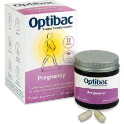 Optibac Probiotics Pregnancy 12 Billion CFU & FOS Fibres Vegan Probiotics 30 Capsules