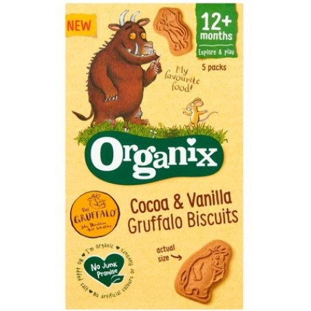 Organix Cocoa & Vanilla Gruffalo Biscuits 5 Pack 12 Months 100g
