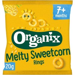 Organix Stage 2 From 7 Months Finger Foods Organic Sweetcorn Rings 20 G Pack Of