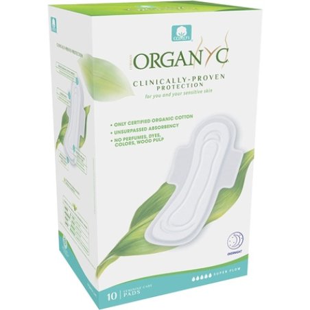 Organyc Night Winged Pads 10 Count Standard