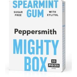 Peppersmith English 100% Xylitol-Sweetened Chewing Gum Might Pack, Spearmint 33