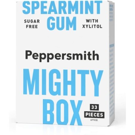 Peppersmith English 100% Xylitol-Sweetened Chewing Gum Might Pack, Spearmint 33