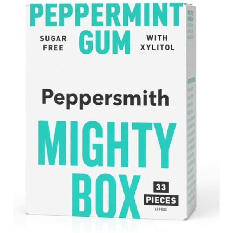 Peppersmith English Peppermint 100% Xylitol-Sweetened Chewing Gum Pack, Sugar