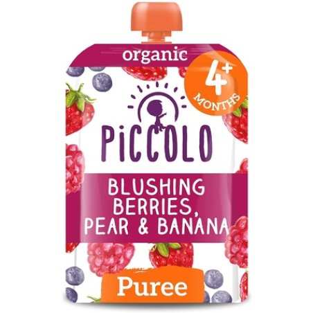 Piccolo Organic Blushing Berries, Pear And Banana Puree, 100g