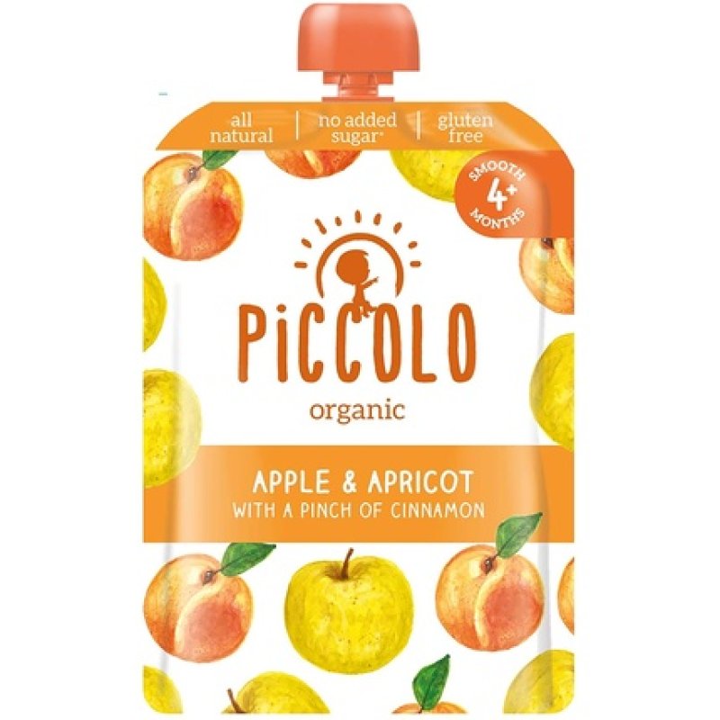 Piccolo Organic Apple And Apricot With Cinnamon, 100g