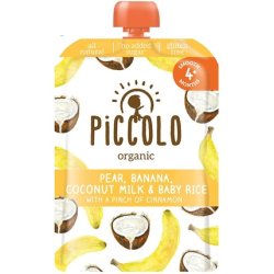 Piccolo Organic Pear Banana Coconut Milk And Baby White Rice, 100g