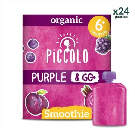 Piccolo Organic - Baby Food - Baby Food 4 Months Purple And Go – Pack Of 24