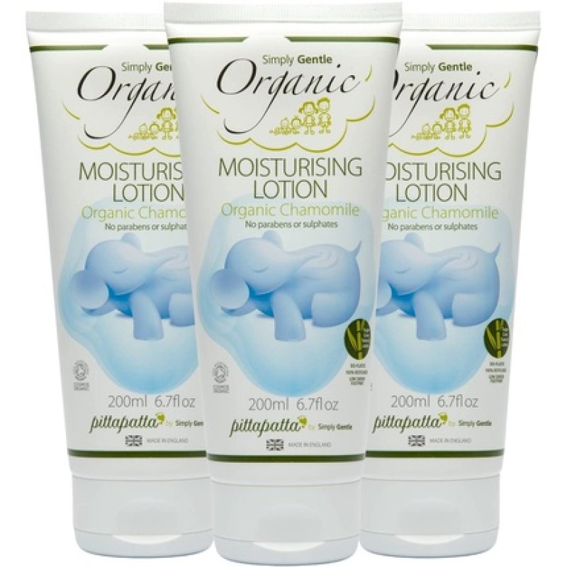 Organic Natural Children Moisturising Lotion by Pittapatta with Calming Calendula, Shea Butter and Vitamin E Oil 3 Pack