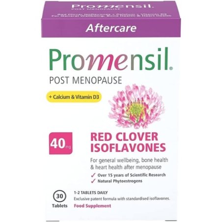 Promensil Menopause Post Menopause Red Clover Isoflavones 40mg with Calcium and Vitamin D3 30 Tablets