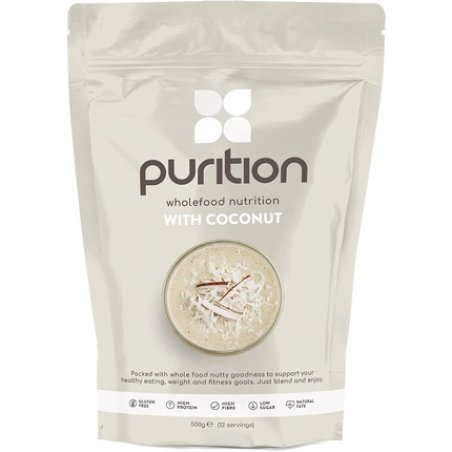 Purition Low Carb Coconut Natural Gluten Free Protein Powder for Keto Diet Shakes and Meal Replacements 12 Servings