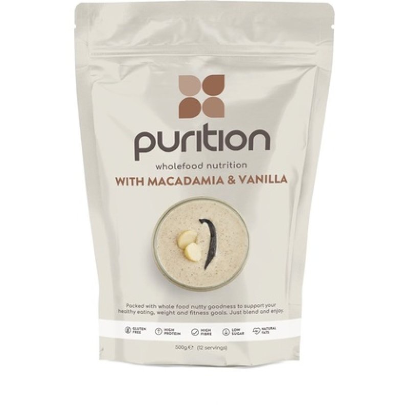 Purition Low Carb Macadamia & Vanilla Natural Gluten Free Protein Powder 12 Servings