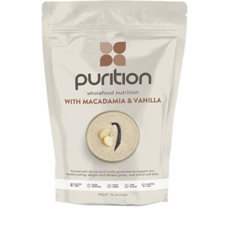 Purition Low Carb Macadamia & Vanilla Natural Gluten Free Protein Powder 12 Servings