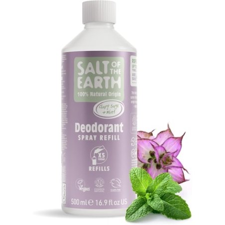 Salt Of The Earth Natural Deodorant Spray Refill Clary Sage & Mint 100ml