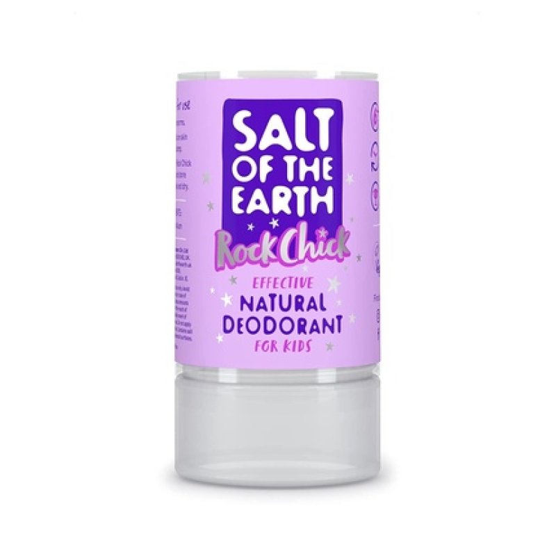 Salt Of The Earth Natural Deodorant Crystal Rock Chick Odorless Perfume-Free Vegan Long-Lasting Protection - 90g
