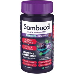 Sambucol Extra Defence Menthol Gummies With Vitamin A C And D