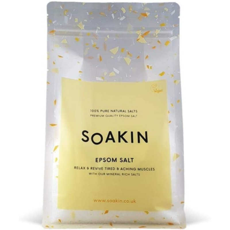 Soakin Epsom Bath Salt 1KG Relax and Revive Tired and Aching Muscles