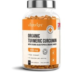 Organic Turmeric Curcumin 365 Vegan Capsules High Strength 2160mg with Active Curcumin Organic Black Pepper and Organic
