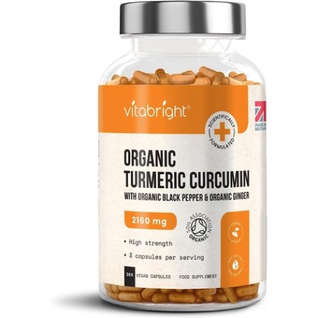 Organic Turmeric Curcumin 365 Vegan Capsules High Strength 2160mg with Active Curcumin Organic Black Pepper and Organic