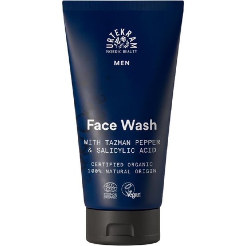 Urtekram Men's Face Wash with Tazman Pepper and Salicylic Acid 150ml