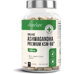 Organic Ashwagandha KSM-66 Capsules 90 Vegan Capsules