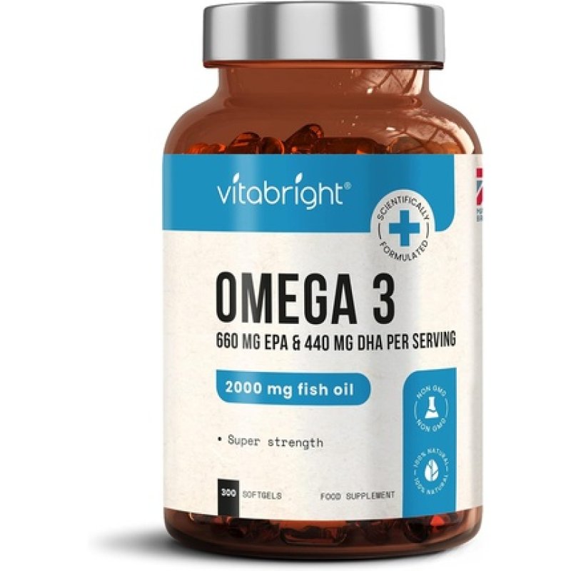 Omega 3 Pure Fish Oil 2000mg 300 Softgel Capsules