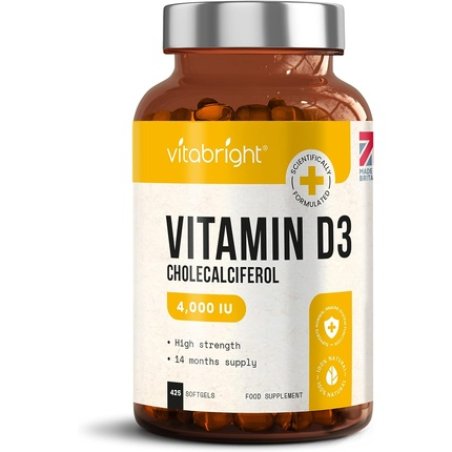 Vitamin D3 4000 IU Easy to Swallow Softgels - High Strength Immunity Booster Supplement