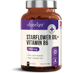 Starflower Oil Borage Oil Capsules 1000mg High Strength GLA with Vitamin B6 for Regulation of Hormonal Activity 90
