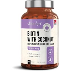 Biotin for Hair Growth Skin and Nails 12000mcg High Strength 365 Tablets