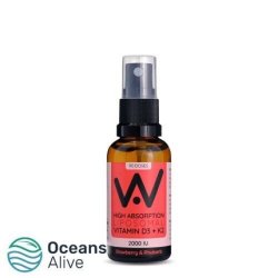 Well Actually Liposomal Vitamin D3 (2000IU) K2 Strawberry & Rhubarb Oral Spray