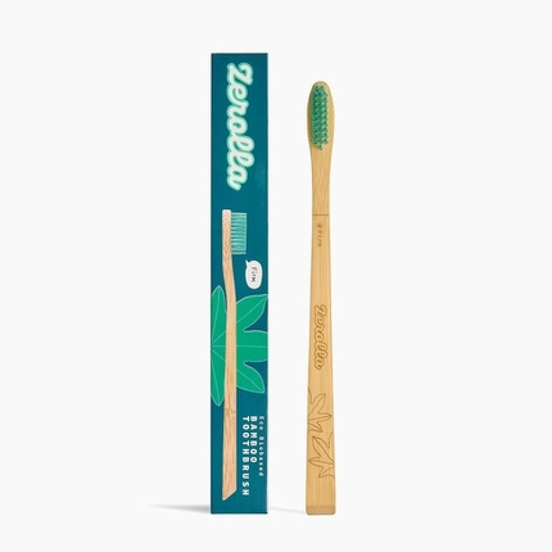 Zerolla Eco Biobased Bamboo Toothbrush Firm Bristles BPA-Free Bionylon from Castor Oil Zero Waste & Plastic-Free