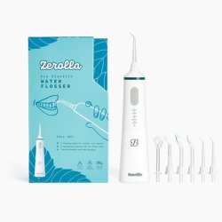 Zerolla Eco Electric Water Flosser Full Set Portable 300ml USB Rechargeable 5 Flossing Modes 6 Specialized Nozzles Zero