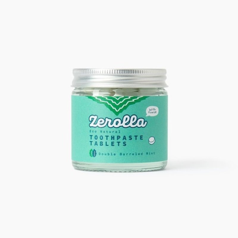 Zerolla Eco Natural Whitening Toothpaste 100 Tablets Double Barreled Mint with Calcium Fluoride SLS-Free Fresh Breath