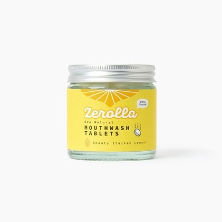 Zerolla Eco Natural Mouthwash 150 Tablets Italian Lemon Without Fluoride Alcohol-Free SLS-Free Alkalising Shouty