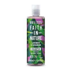 Natural Lavender and Geranium Shampoo Nourishing Vegan and Cruelty-Free 100ml Travel Size