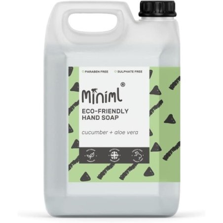 Miniml Cucumber & Aloe Vera Infused Hand, Skin & Body Wash Gel 5L Refill - 100% Vegan & Cruelty Free