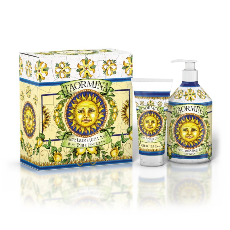 Rudy Profumi Maioliche Set Liquid Hand Soap 500ml Hand Cream 100ml Taormina Range
