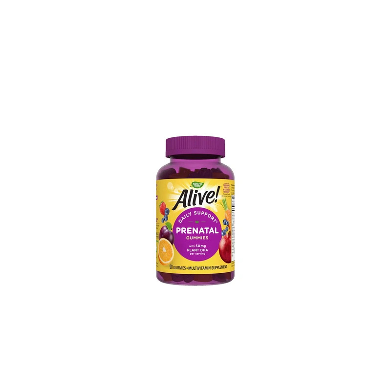 Nature's Way Alive Daily Support Prenatal Gummy Multivitamin 90 Gummies Orange & Raspberry Lemonade