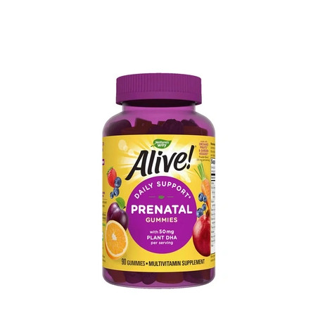 Nature's Way Alive Daily Support Prenatal Gummy Multivitamin 90 Gummies Orange & Raspberry Lemonade