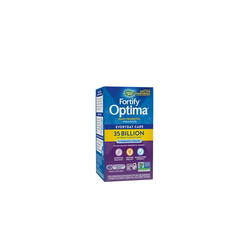 Nature's Way Fortify Optima 35 Billion Probiotic Prebiotic 60 Capsules