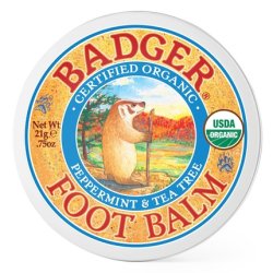 Badger Foot Balm Organic Tea Tree and Olive Oil Foot Care for Dry Cracked Heels 0.75oz