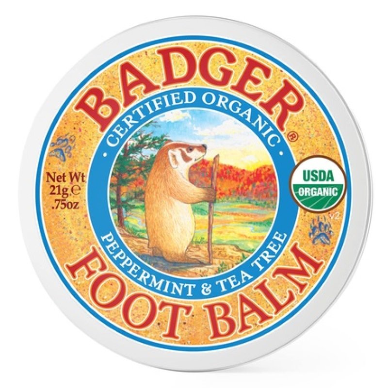Badger Foot Balm Organic Tea Tree and Olive Oil Foot Care for Dry Cracked Heels 0.75oz