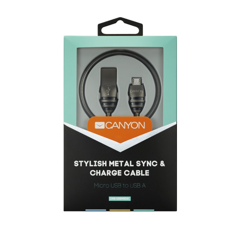 Canyon CNS-USBM5DG USB cable USB 2.0 1 m USB A Micro-USB A Black, Grey