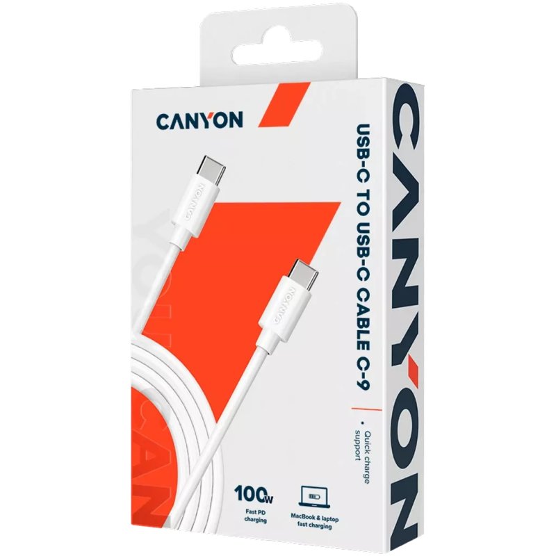 Canyon CNS-USBC9W câble USB 1,2 m USB C 100 W Blanc