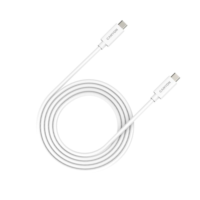 CANYON UC-42, cable, U4-CC-5A2M-E, USB4 TYPE-C to TYPE-C cable assembly 20G 2m 5A 240W(ERP) with E-MARK, CE, ROHS, white