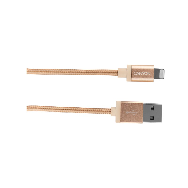 CANYON cable MFI-3 Lightning 12W 1m Gold