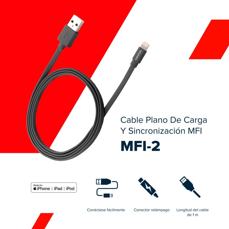 Canyon CNS-MFIC2DG câble Lightning 0,96 m Argent