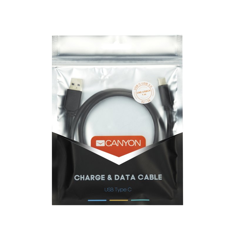 Canyon CNE-USBC2B câble USB USB 2.0 1,8 m USB C USB A Noir