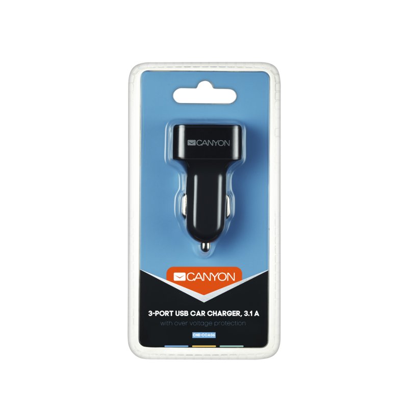 CANYON car charger C-06 3.1A/3USB-A Black
